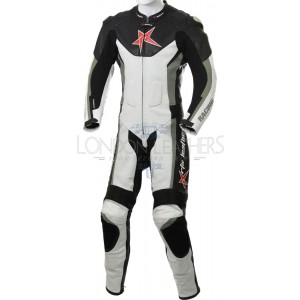 RTX Grey Arbiter Sports Biker One Piece Leather Suit